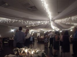 Wedding dance floor with lights